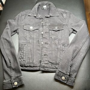 H&M Gray Crop Denim Jean Jacket